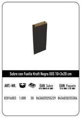SOBRE KRAFT XXS 10+3X20 NEGRO CAJA 250 UNIDADES | 250 UNIDADES | (ANDINA)